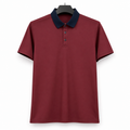 Burgundy Short-Sleeve Casual Top