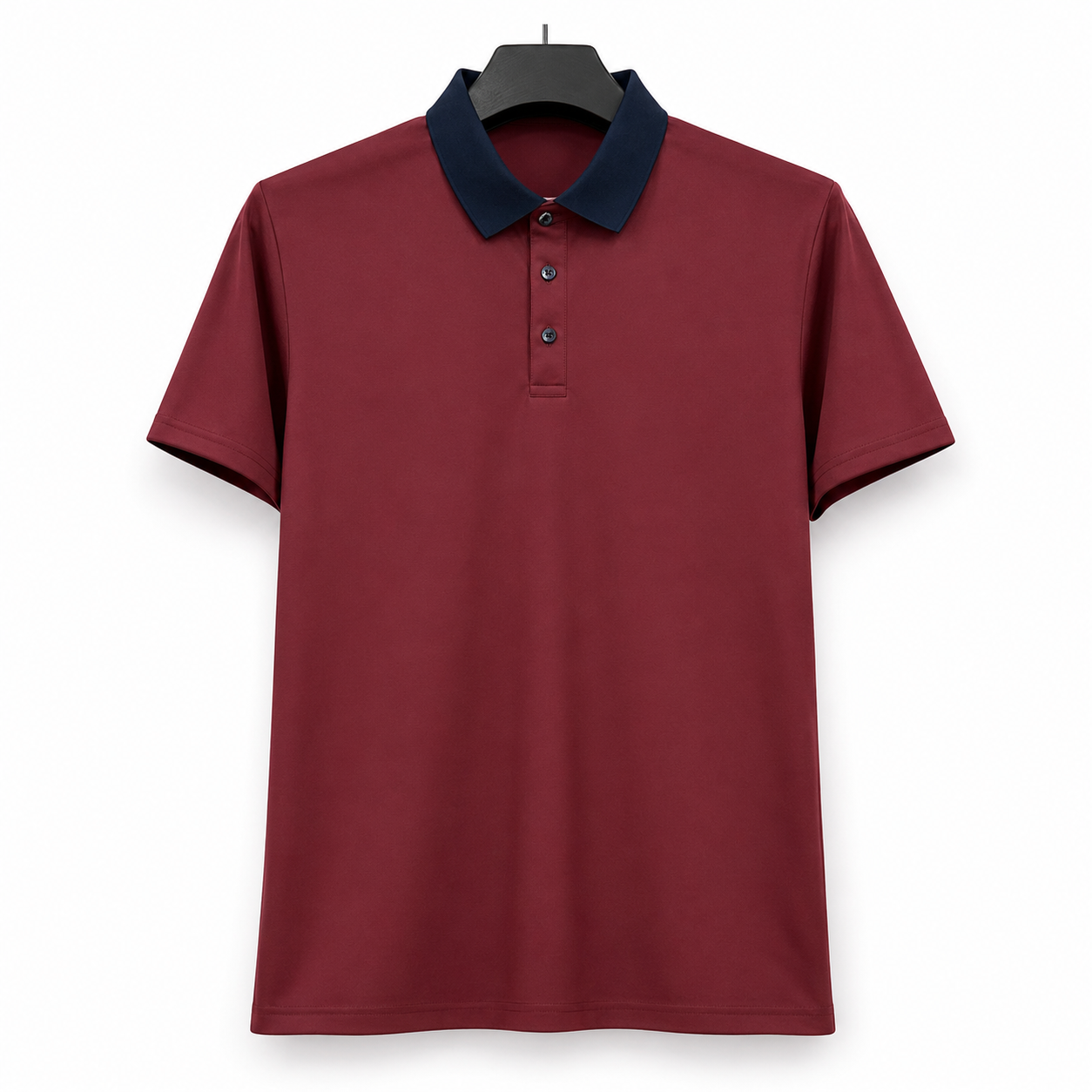 Burgundy Short-Sleeve Casual Top
