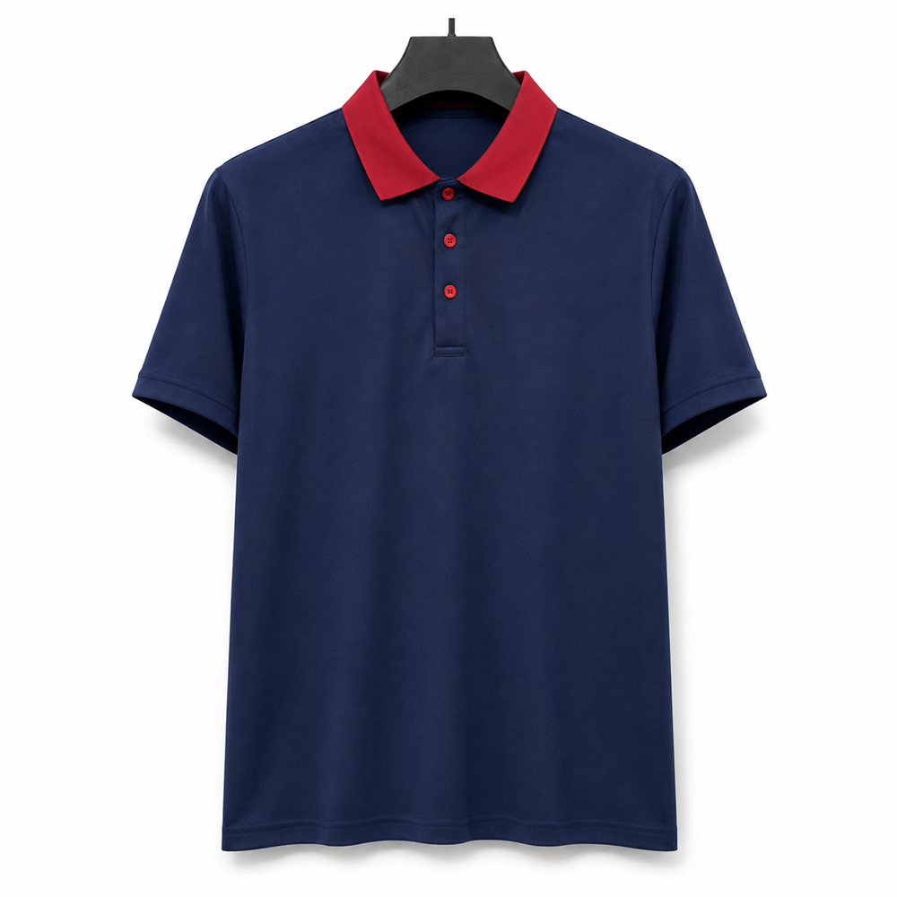 Navy Blue Short-Sleeve Casual Top
