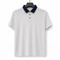 White and Navy Short-Sleeve Casual Top