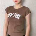 Girls Slim Cotton Tshirts Summer Fashion