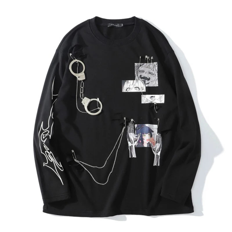 Chain Design Thin Sweatshirt